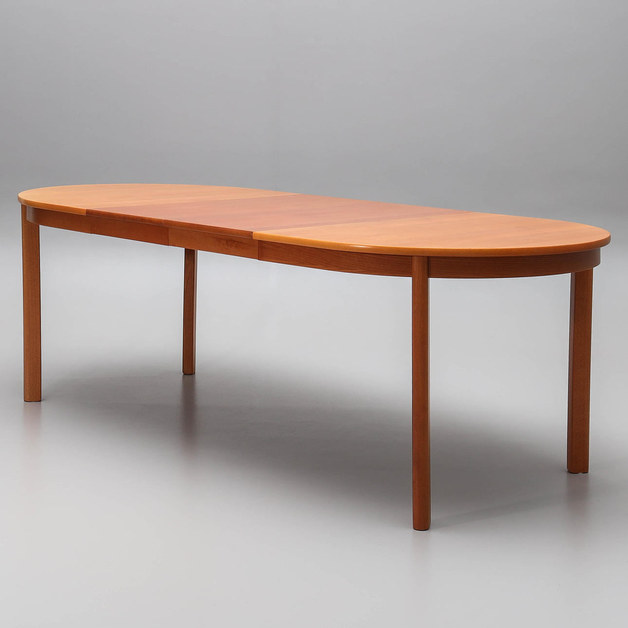 DINING TABLE, oval, cherry veneer, two inserts, contemporary.