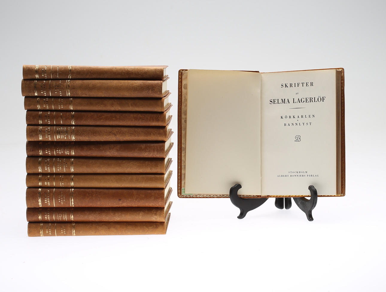 SAMLING SELMA LAGERLÖF BÖCKER, 12 delar, helfranska band, 1900-talets första del.