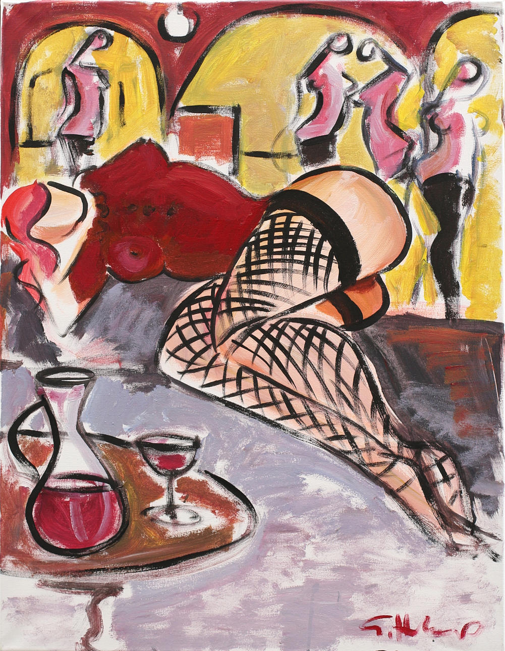 GÖRAN HAUSENKAMP. Modeller, akryl på duk, signerad G Hausenkamp.