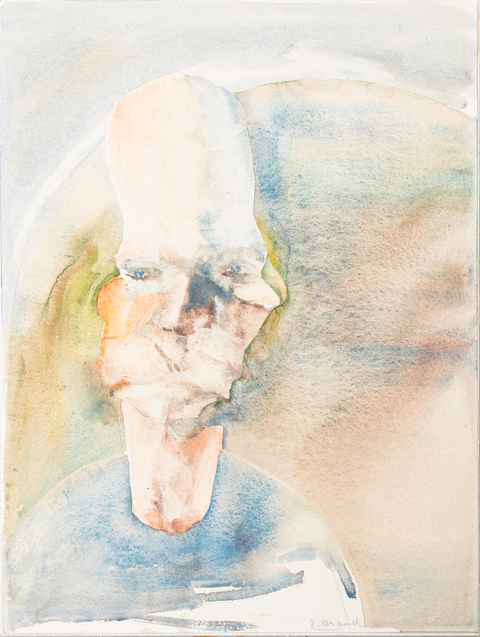ERLAND BRAND. Portrait, watercolour, signed. Art - Paintings - Auctionet