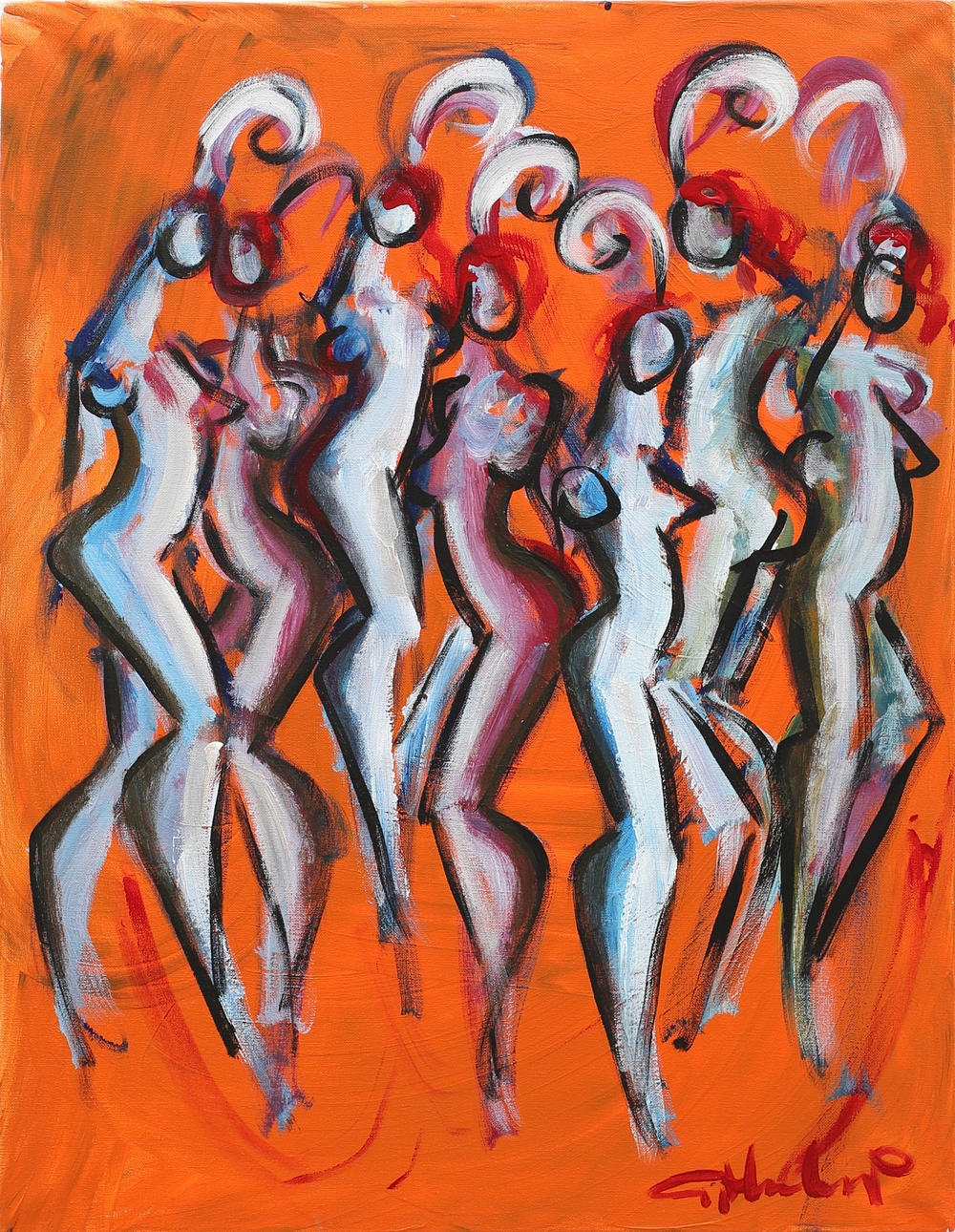 GÖRAN HAUSENKAMP. Modeller, akryl på duk, signerad G Hausenkamp.