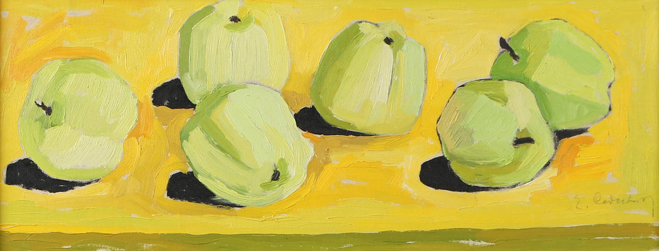 ERIC CEDERBERG. Still life with apples, oil on panel, signed E. Cederberg.