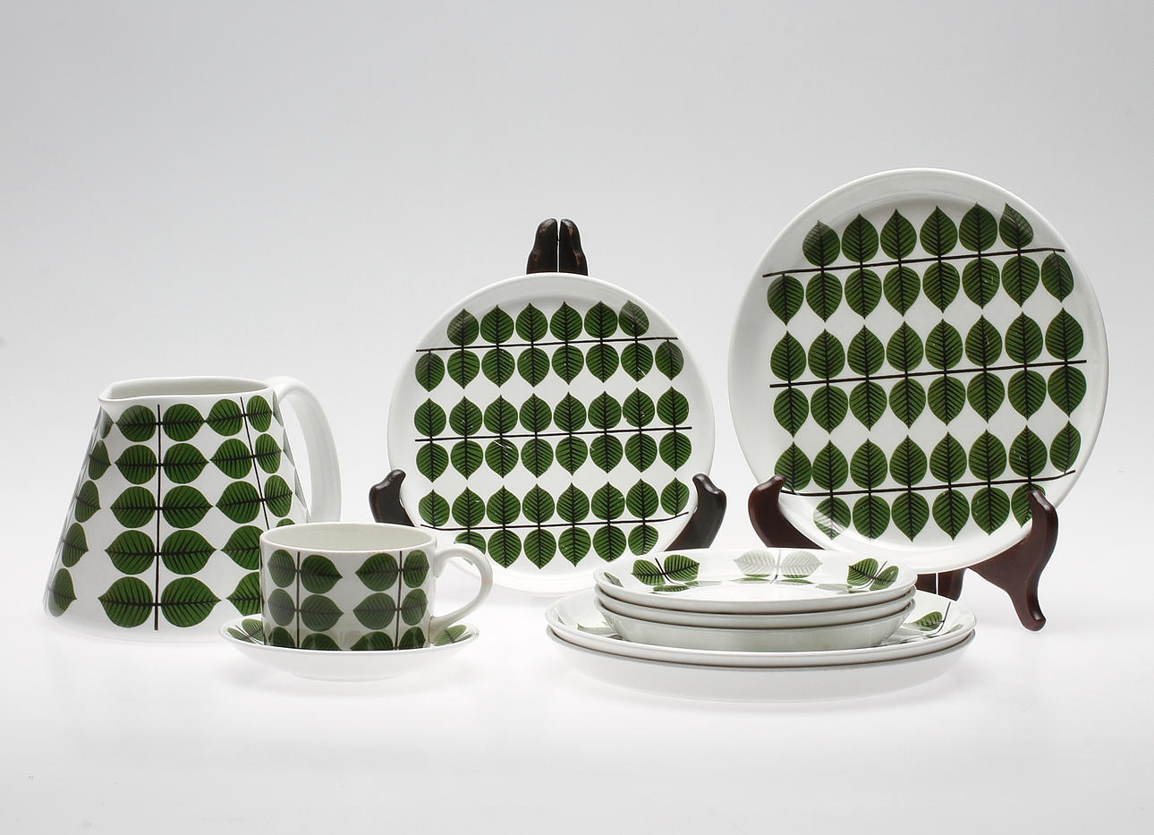 SERVISDELAR, porslin. 10 delar. "Berså", Stig Lindberg, Gustavsberg.