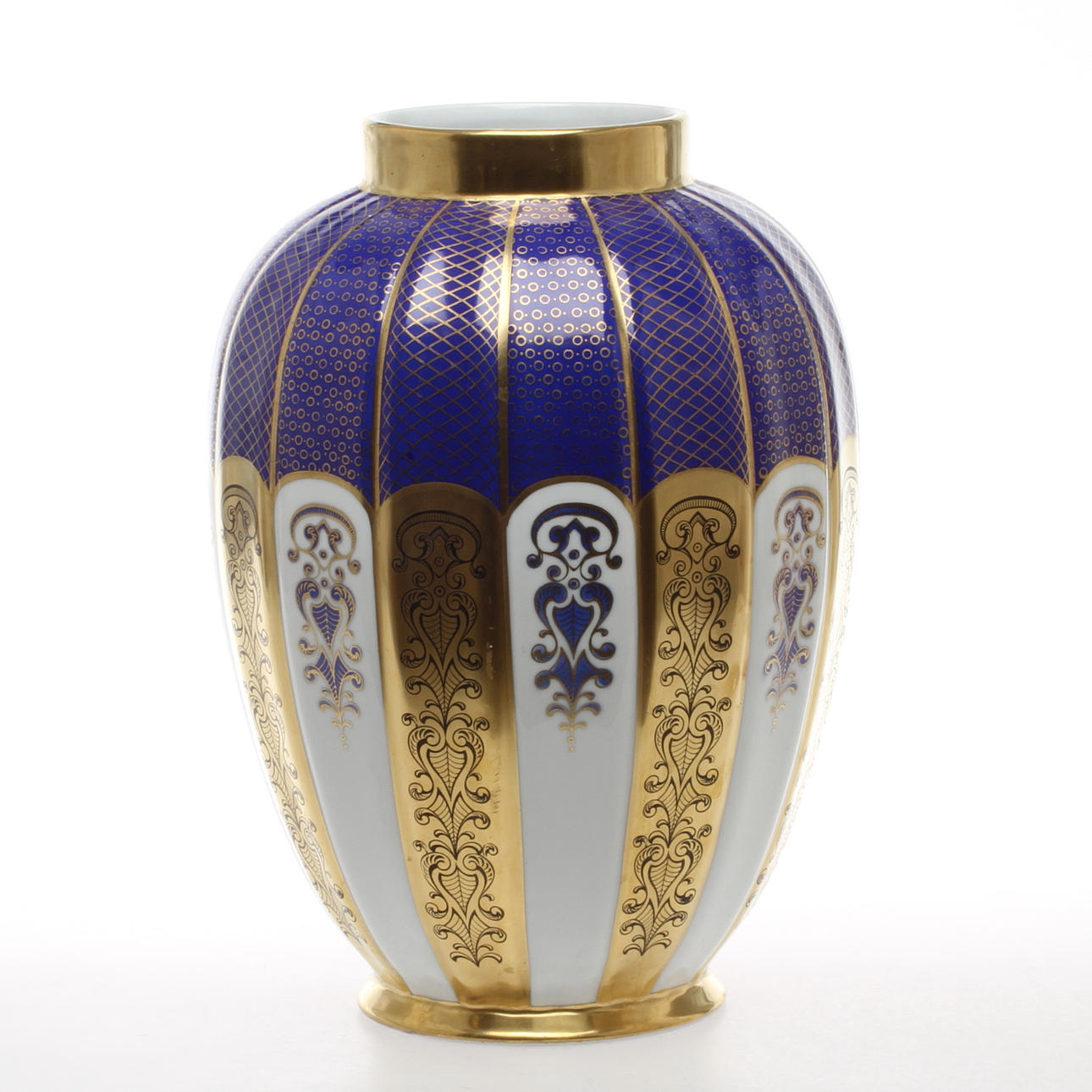 URNA, porslin, märkt Äkta Polerguld "Import", 1900-tal.