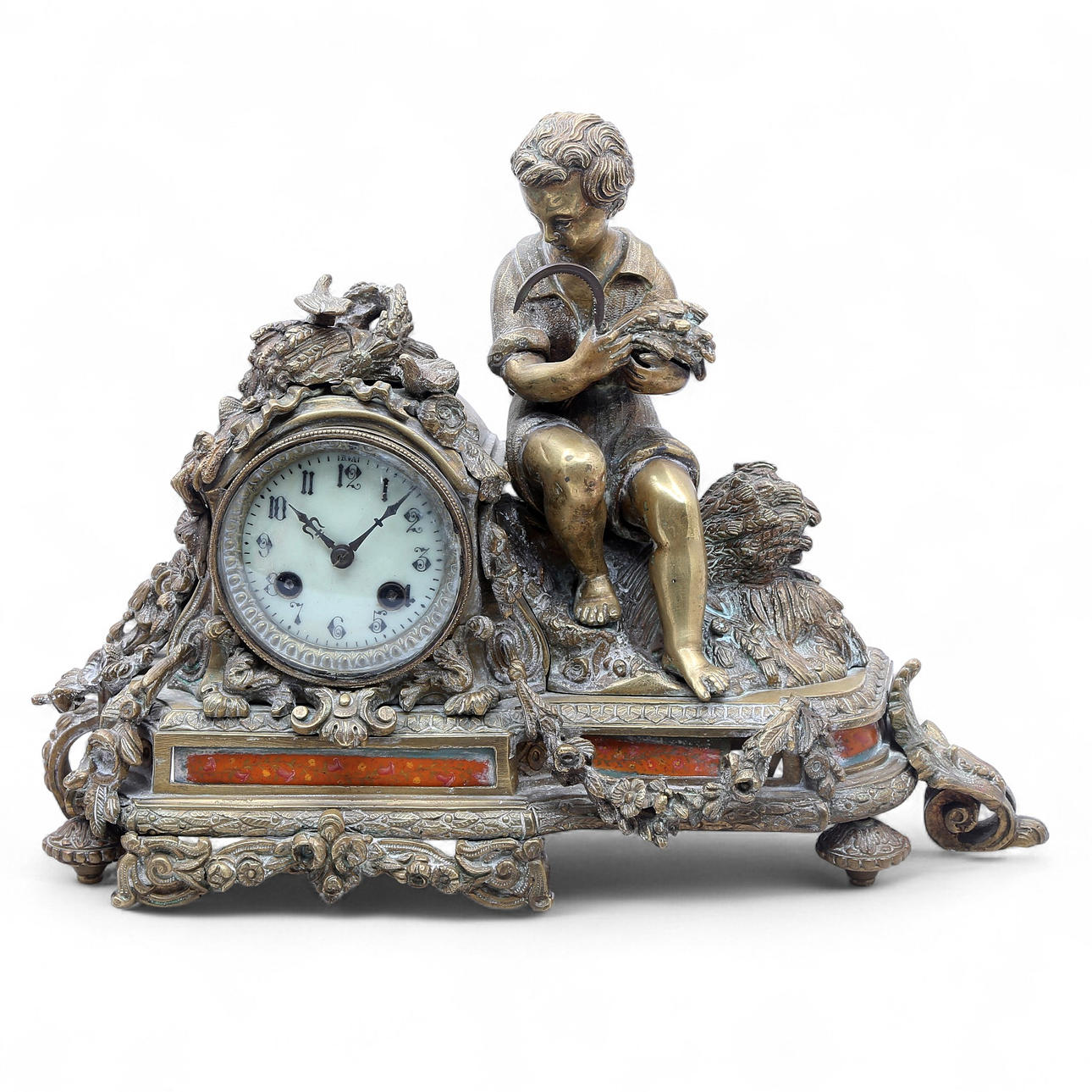 Gilt bronze table clock, late 19th Century.