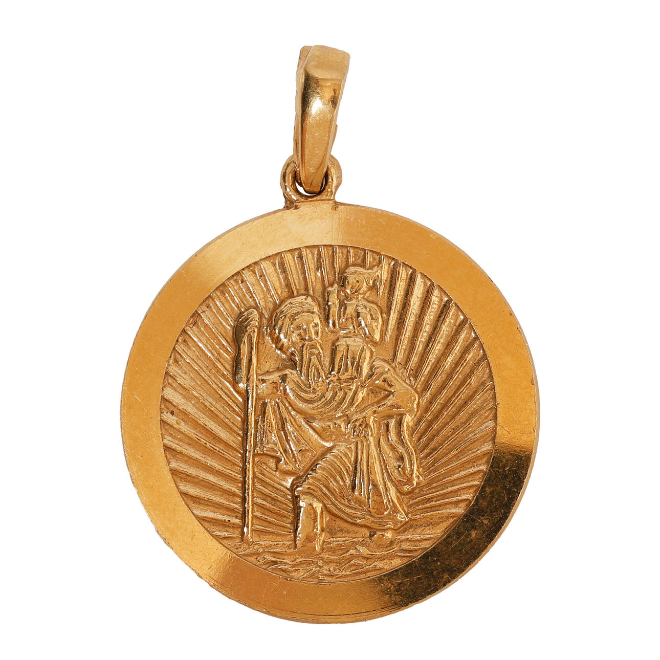 9 KARAT GULD, ST. CHRISTOPHER HÄNGE.