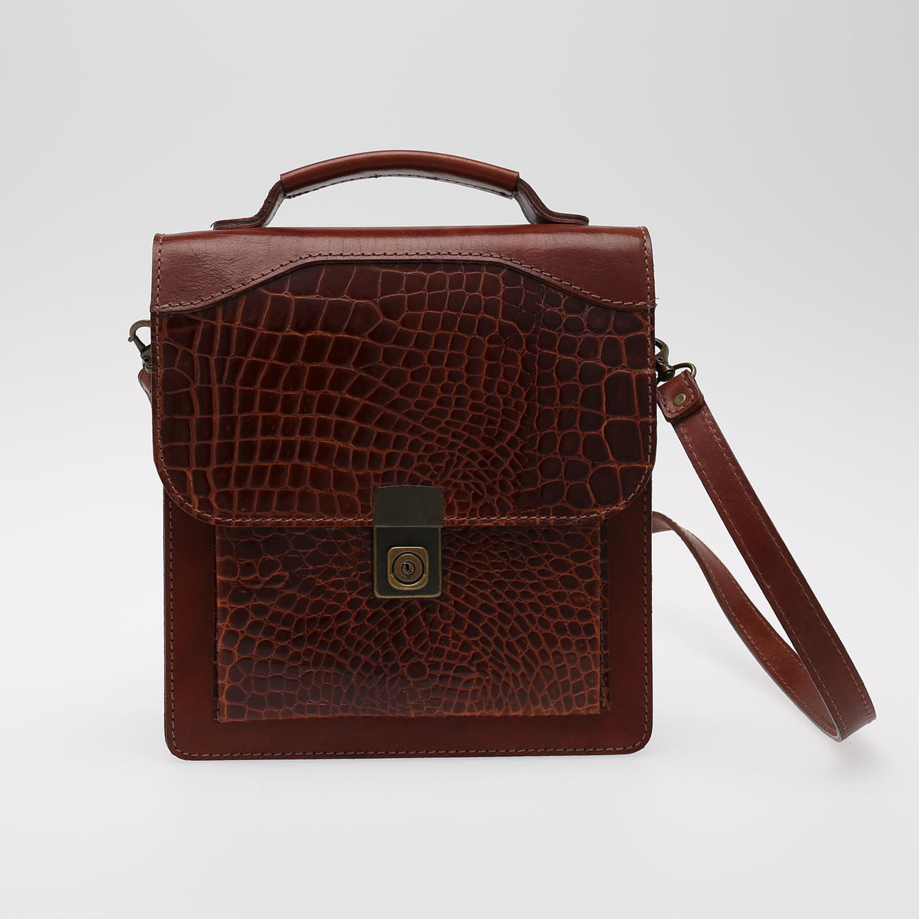 HANDVÄSKA, skinn, Målerås Läder.