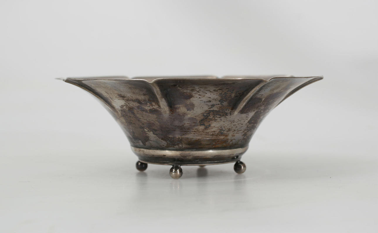 SKÅL, silver, stämplad A Nilsson, WN, Lund, B8, 97,1 gram.