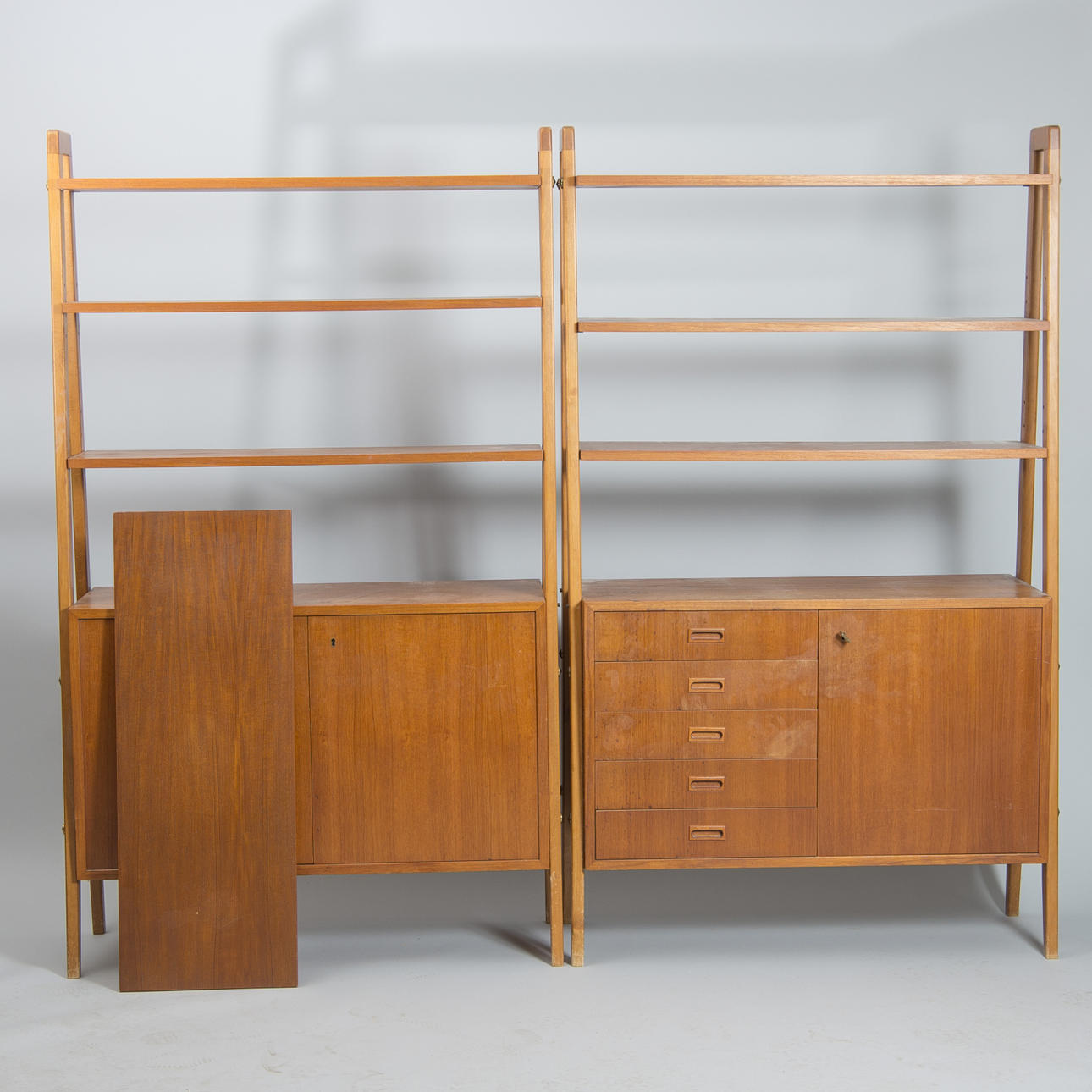 BOKHYLLA, teak/bok, 1900-talets mitt.