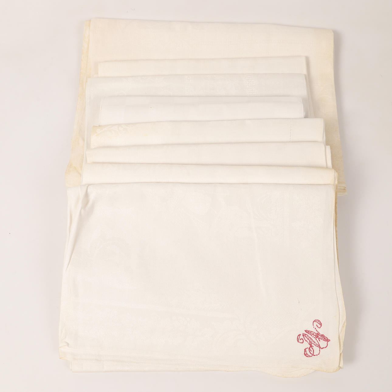 TABLECLOTHS, 8 pieces, linen damask.