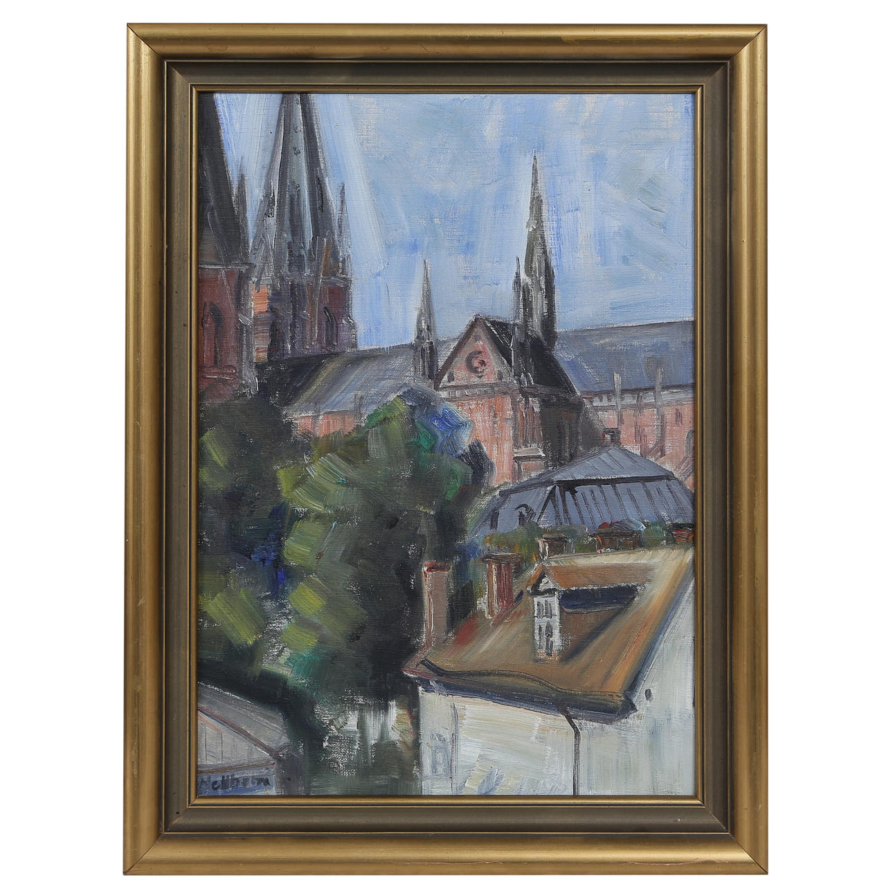 EMIL HELLBOM (1895-1969) OIL ON CANVAS, SIGNED.