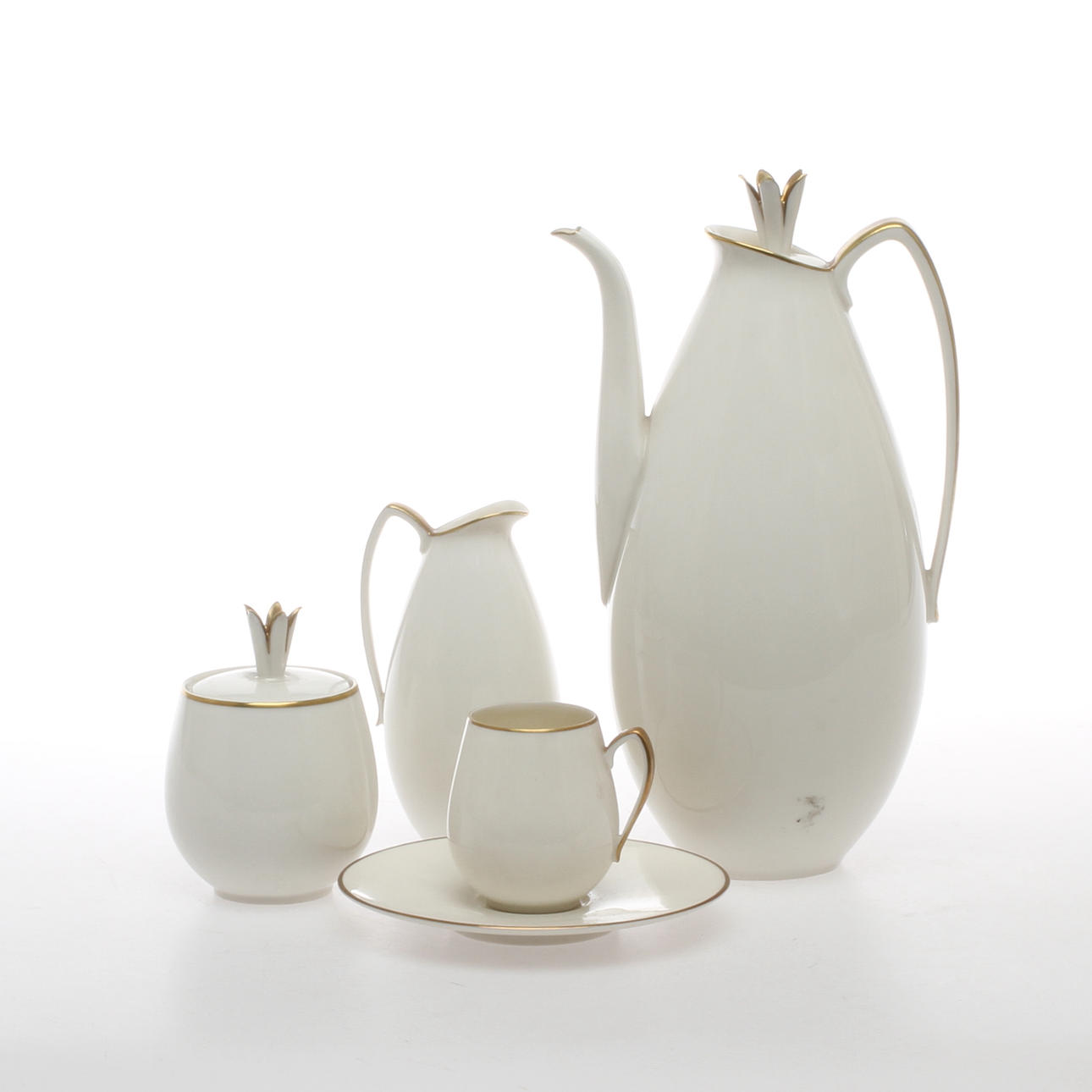 MOCCASERVIS, 15 delar, porslin, "Prinzess", Hutschenreuther, 1900-tal.