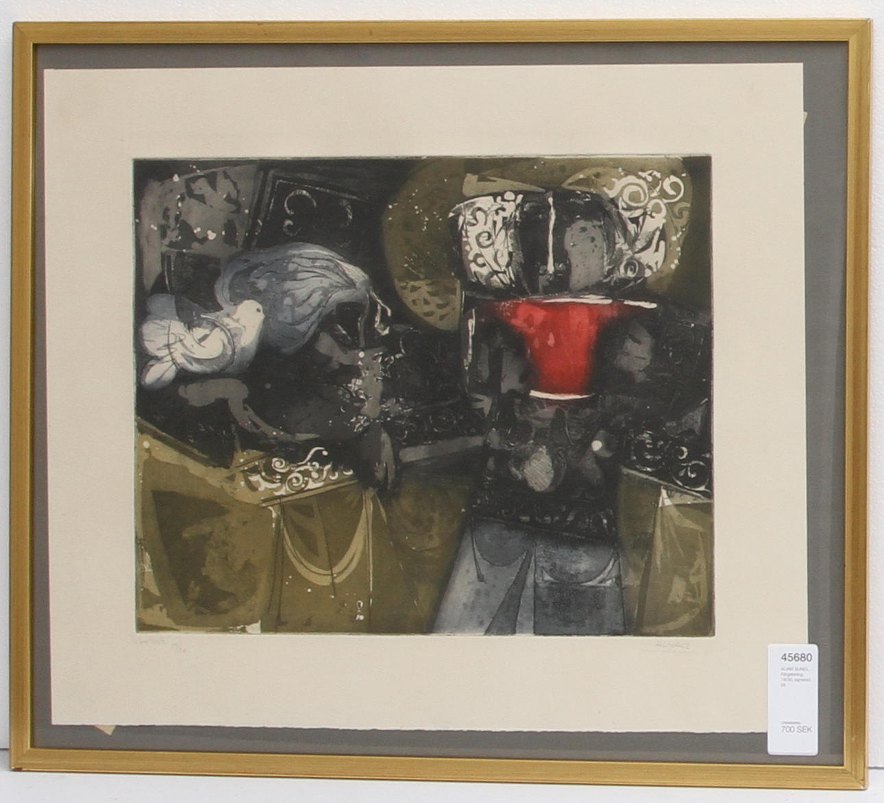 ALVAR SUNOL. Färgetsning, 18/30, signerad.