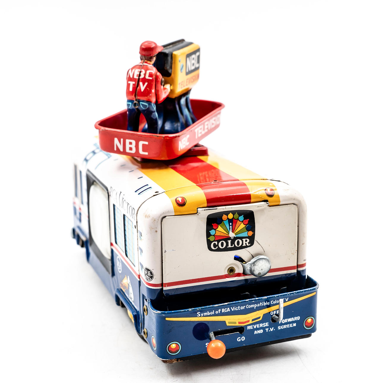 METAL TOY, RCA NBC Mobile Color TV Truck, Yonezawa/Cragstan, Japan