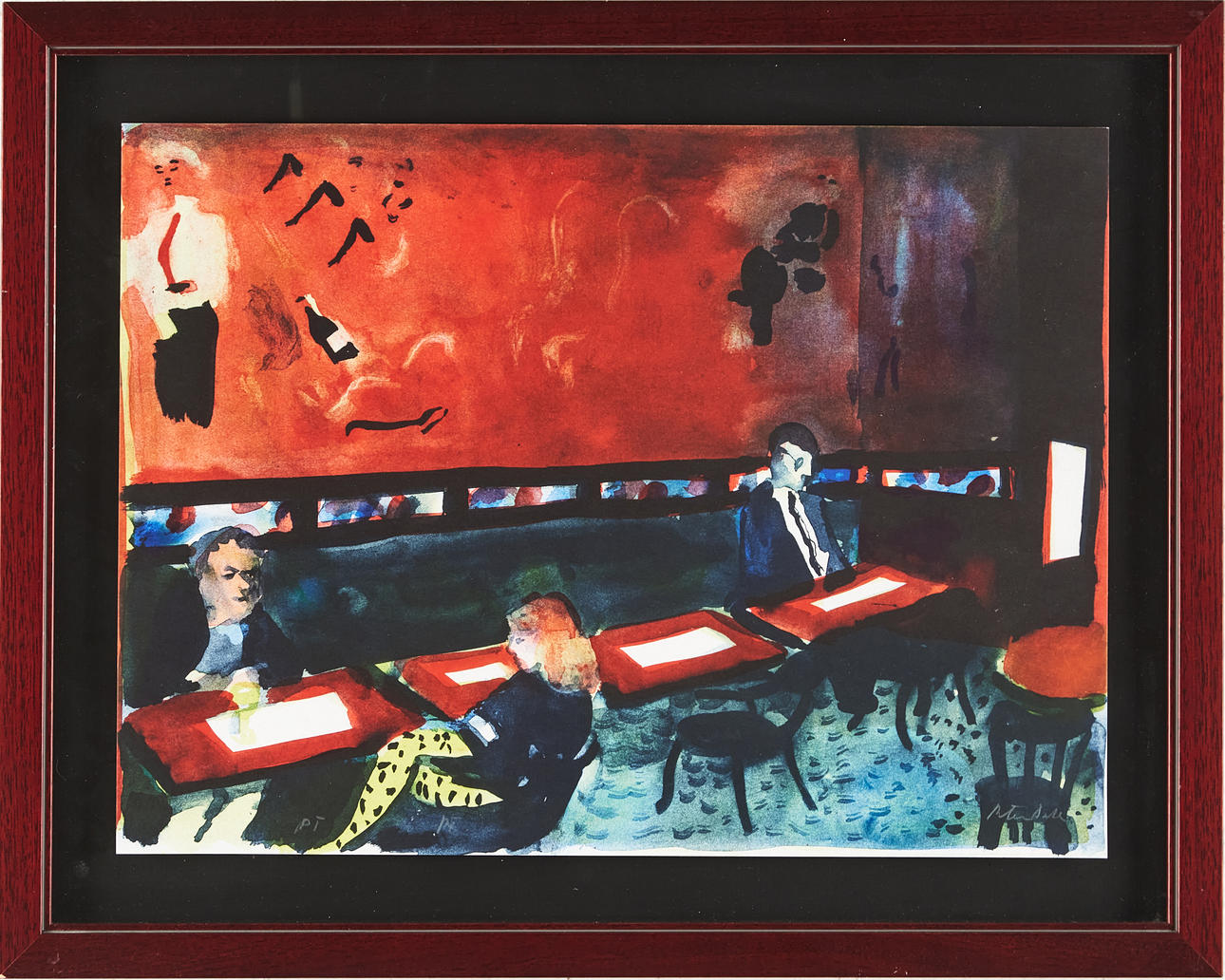 PETER DAHL. The Artist Bar, lithograph, signed, sample print. Art ...
