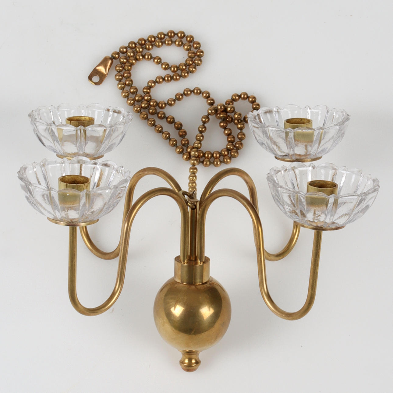 A brass chandelier, Gusum, 20th century.
