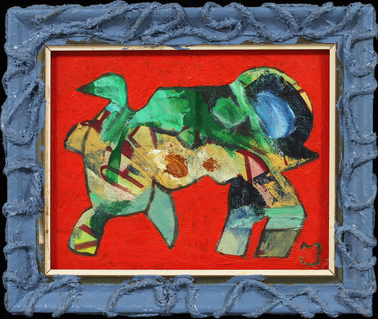 JOHAN MAURITZSON. "Lavahund", olja på duk, signerad.