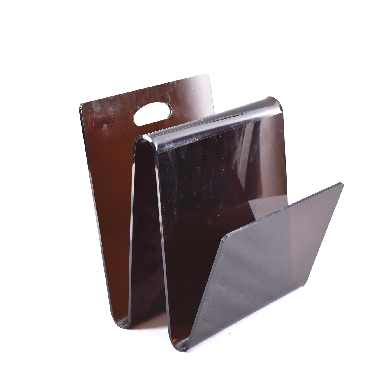 MAGAZINE HOLDER, violet plexiglass.