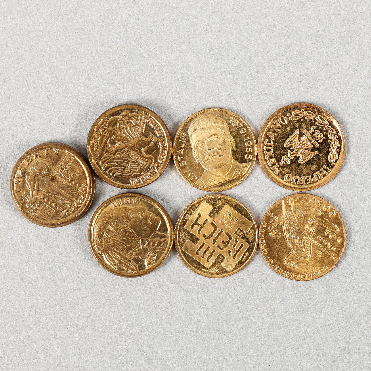 MINIATURE GOLD COINS 7 pieces.