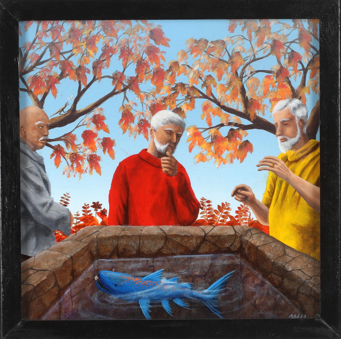 MAX MAGNUS NORMAN. “Three Wise Men”, oil on panel, signed and dated 97.