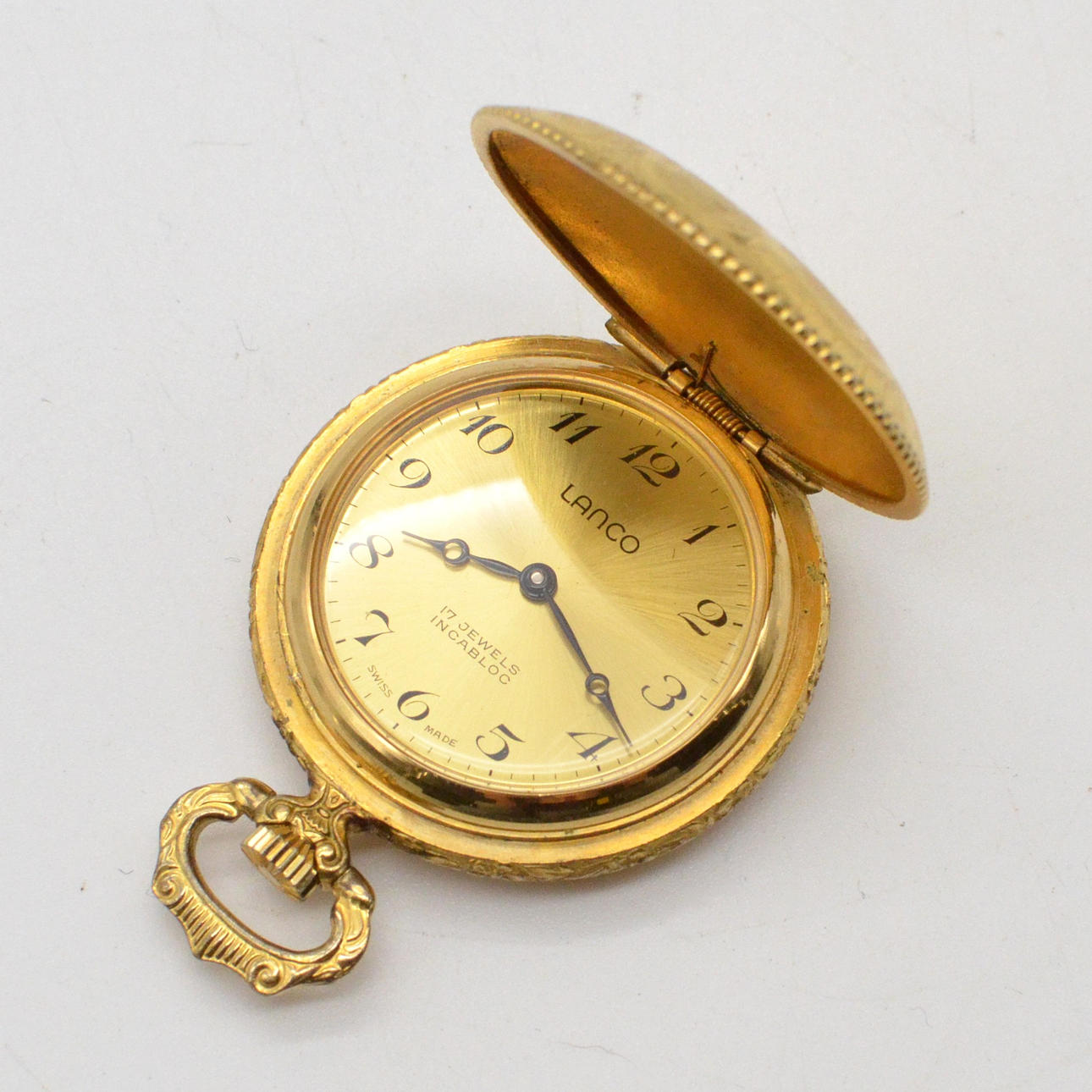 La Forge 17 Jewels Gold Pocket Watch 14K Gold Illinois Watch Co Pocket Watch 17 Jeweled Movement  main image 3