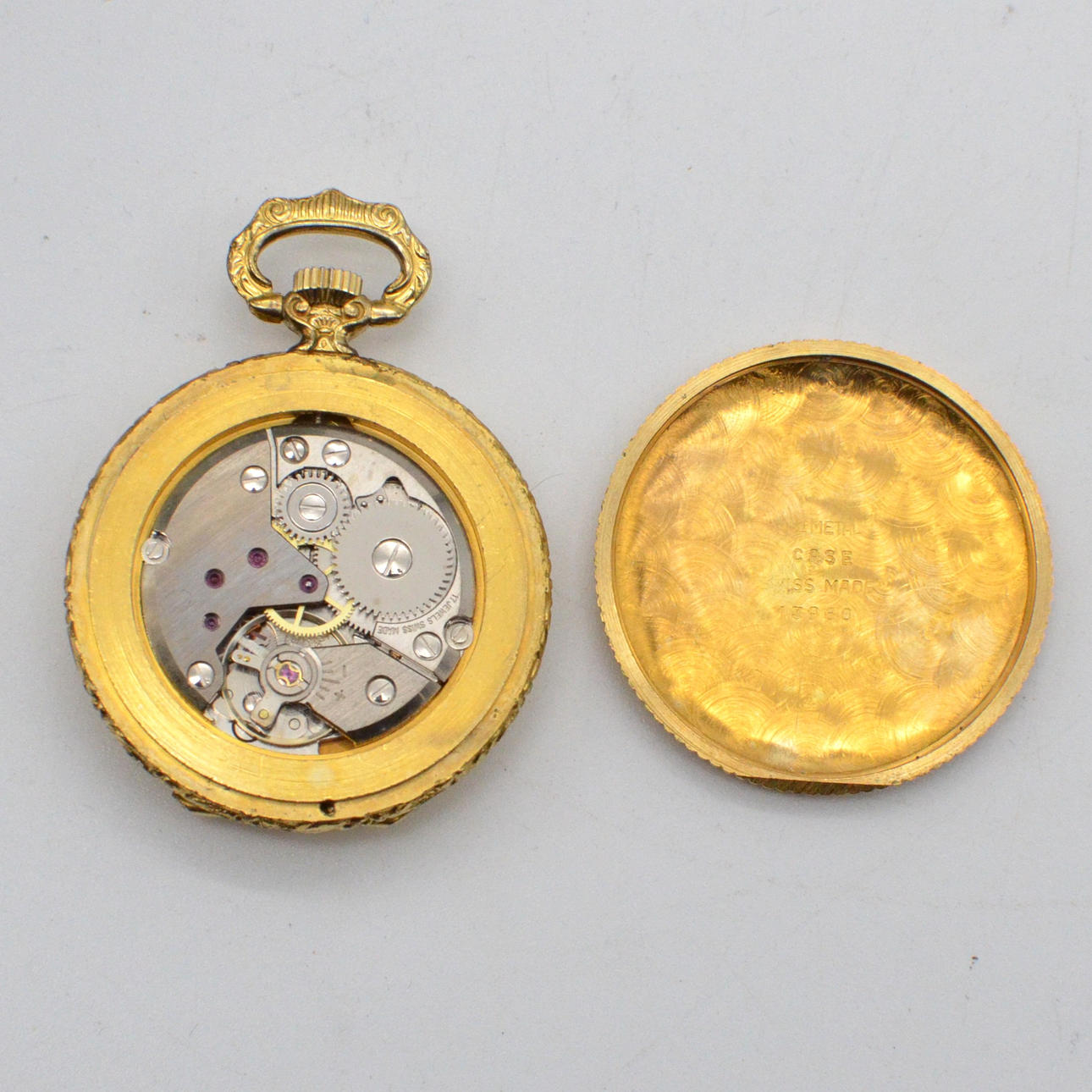 La Forge 17 Jewels Gold Pocket Watch 14K Gold Illinois Watch Co Pocket Watch 17 Jeweled Movement  main image 2