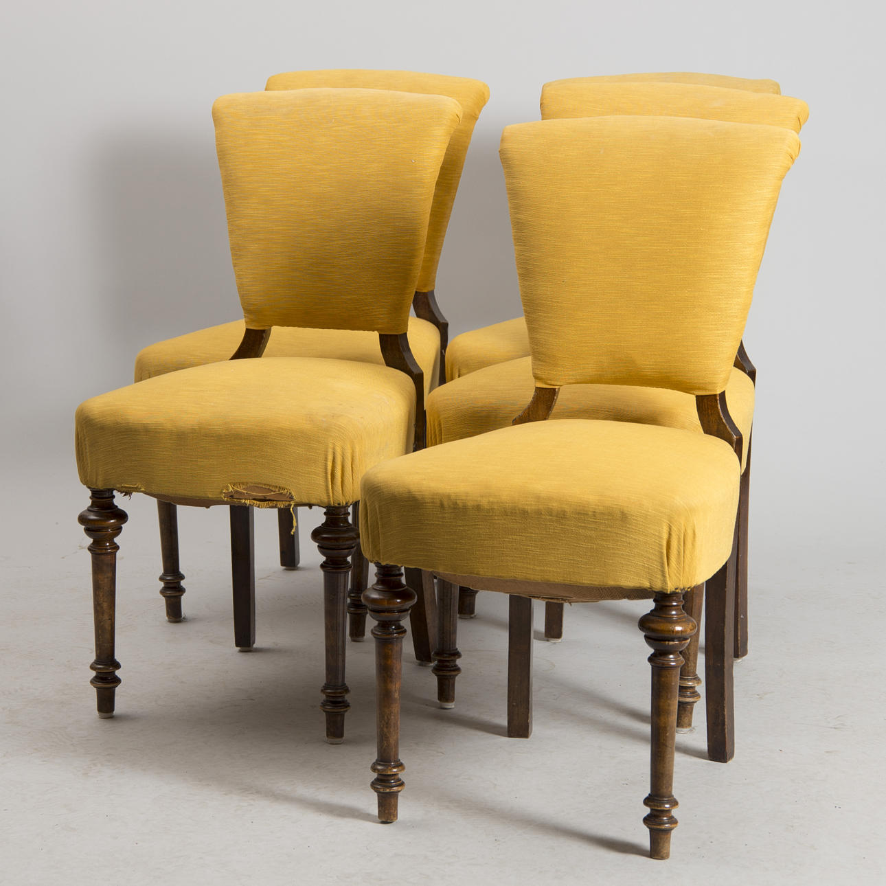 STOLAR, 5 stycken, mahogny, 18/1900-tal.