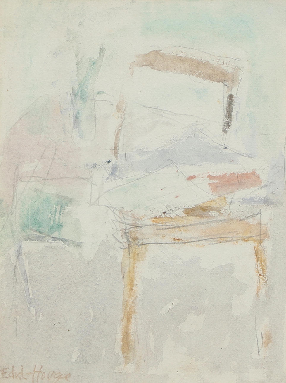 EDVIN LINDHOLM-HOUGE. Watercolour, composition, signed.