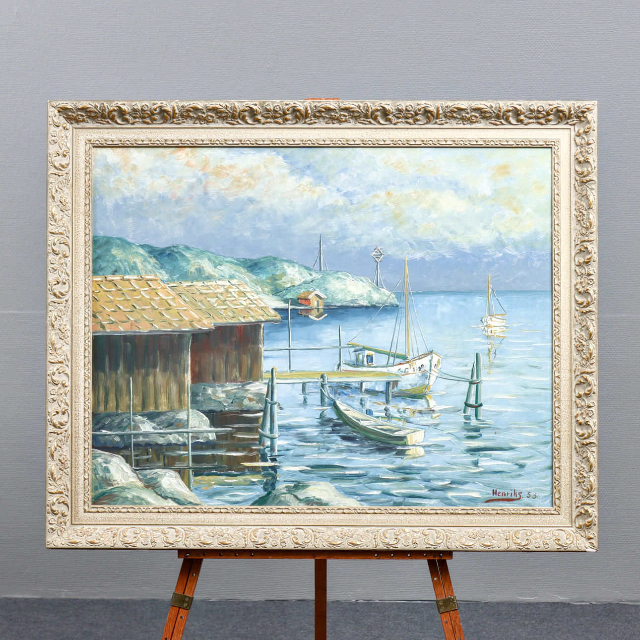 UNIDENTIFIED ARTIST, OIL ON PANEL, SIGNED HENRIK S, DATED 53. Art ...