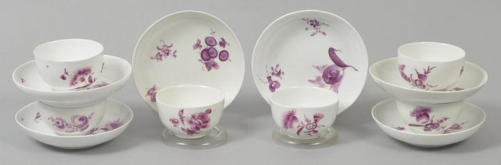 6 par med nedre skal, Meissen, ca. 1770.