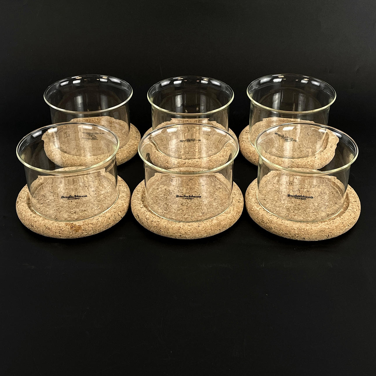 SIGNE PERSSON-MELIN. Bowls, 6 pcs. Glass & cork, Boda Nova. Glass