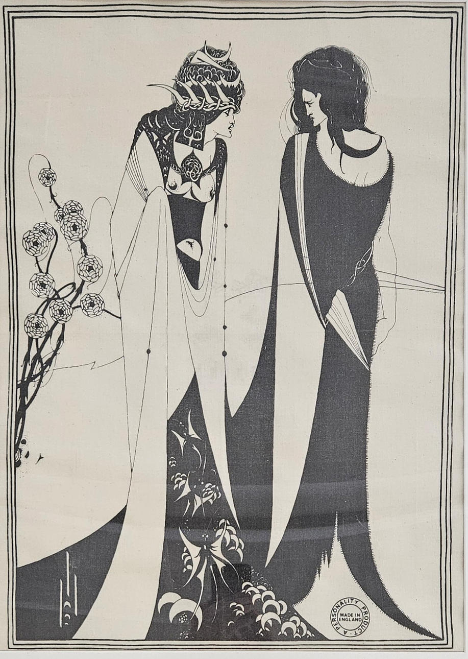 AFTER AUBREY BEARDSLEY. Textile printing, England.