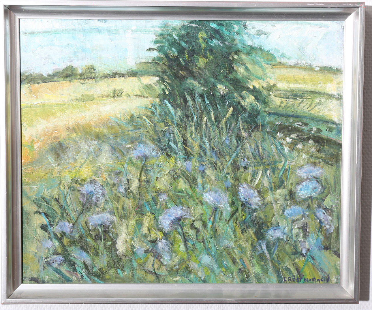 OIDENTIFIERAD KONSTNÄR. Olja på duk, 2 stycken, signerade.