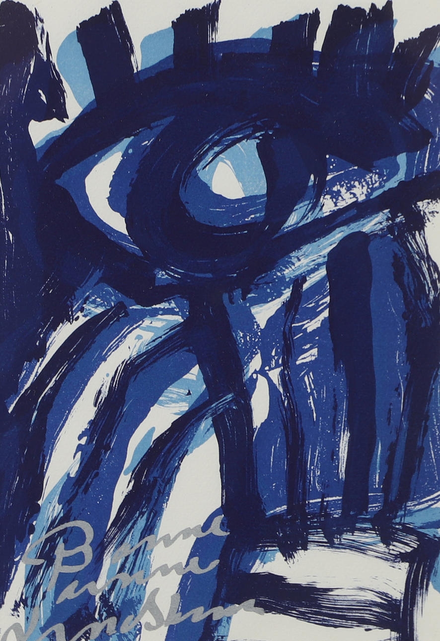 BENGT LINDSTRÖM. Composition, graphic sheet, signed.