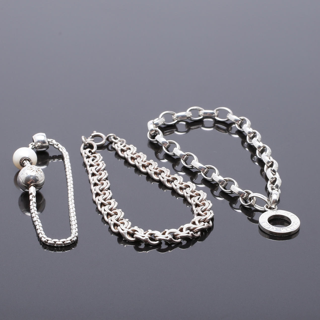 ARMBAND, 3 st silver. Pandora, Thomas Sabo samt Bismarck.