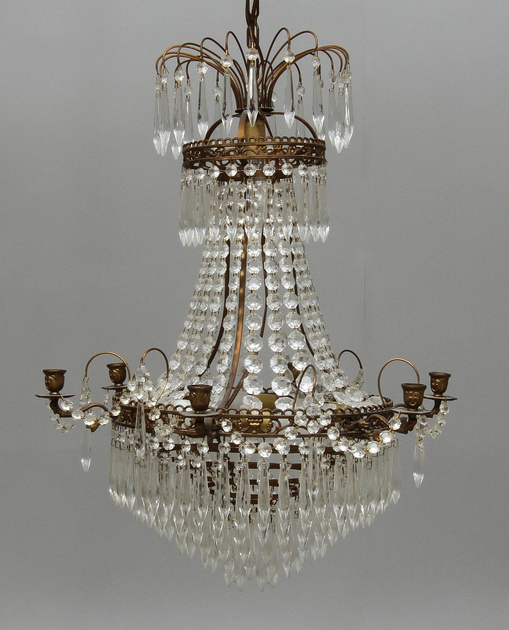 LJUSKRONA, för 6 st ljus, empirestil, 1900-tal.