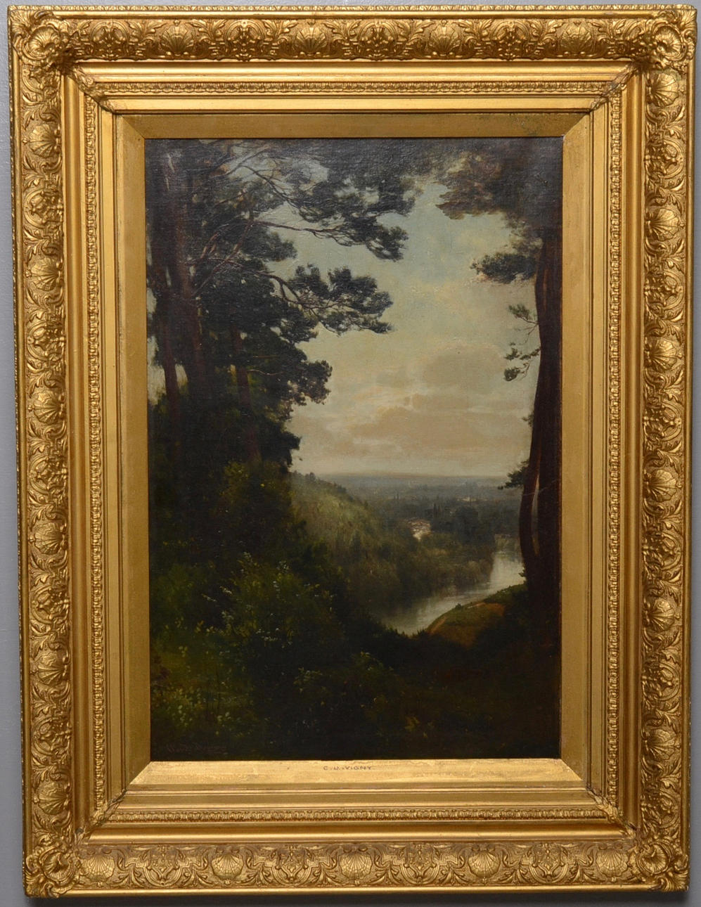 Landskap, olja. Signerad C.Davigny.