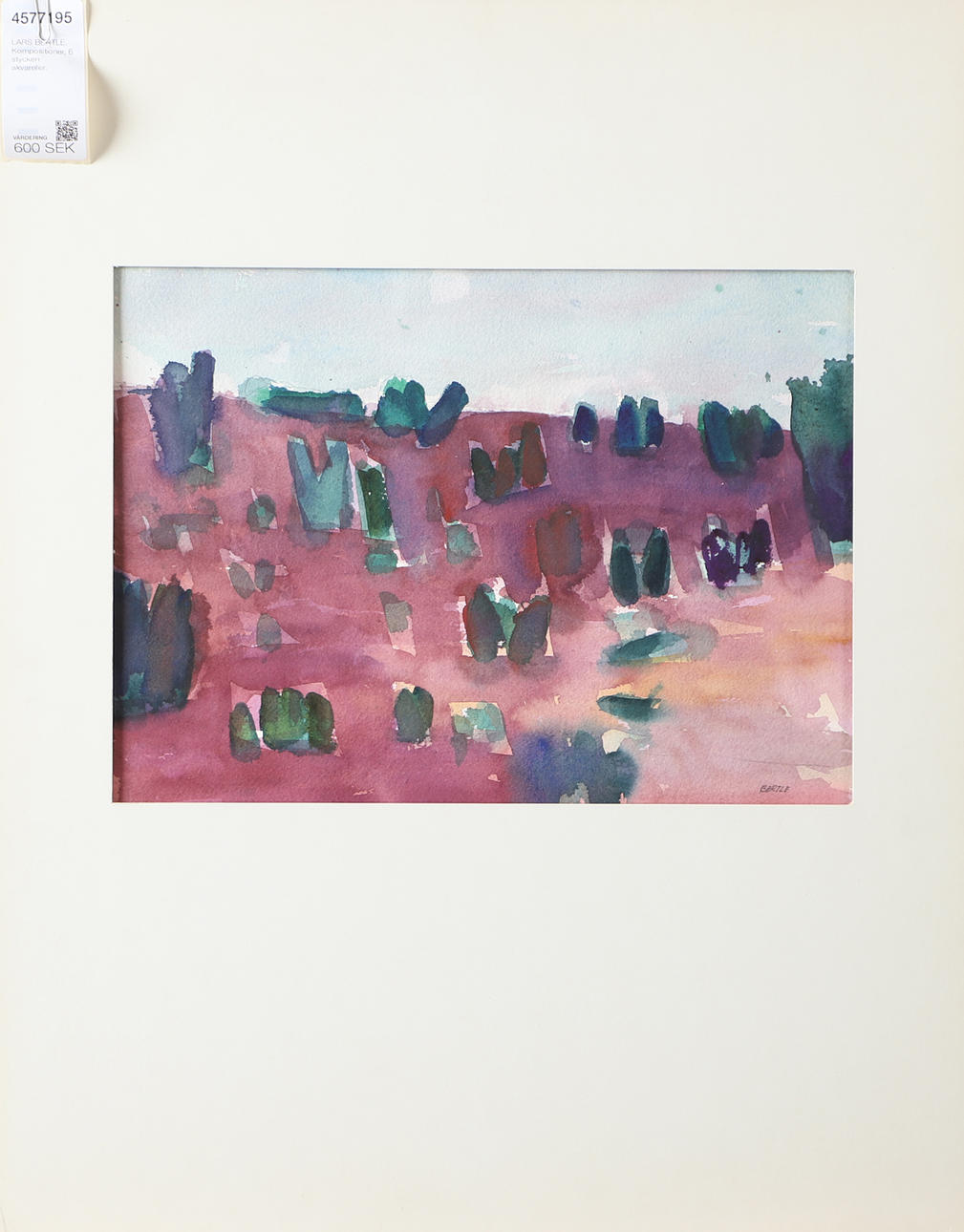 LARS BERTLE. Kompositioner, 6 stycken akvareller.