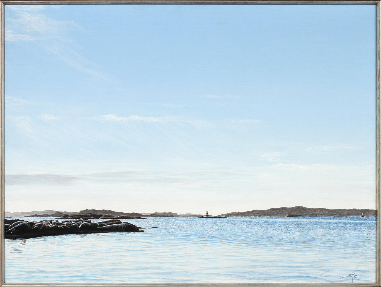 SVANTE PETRI. Göteborgs inlopp. Olja på duk, signerad och daterad 76.