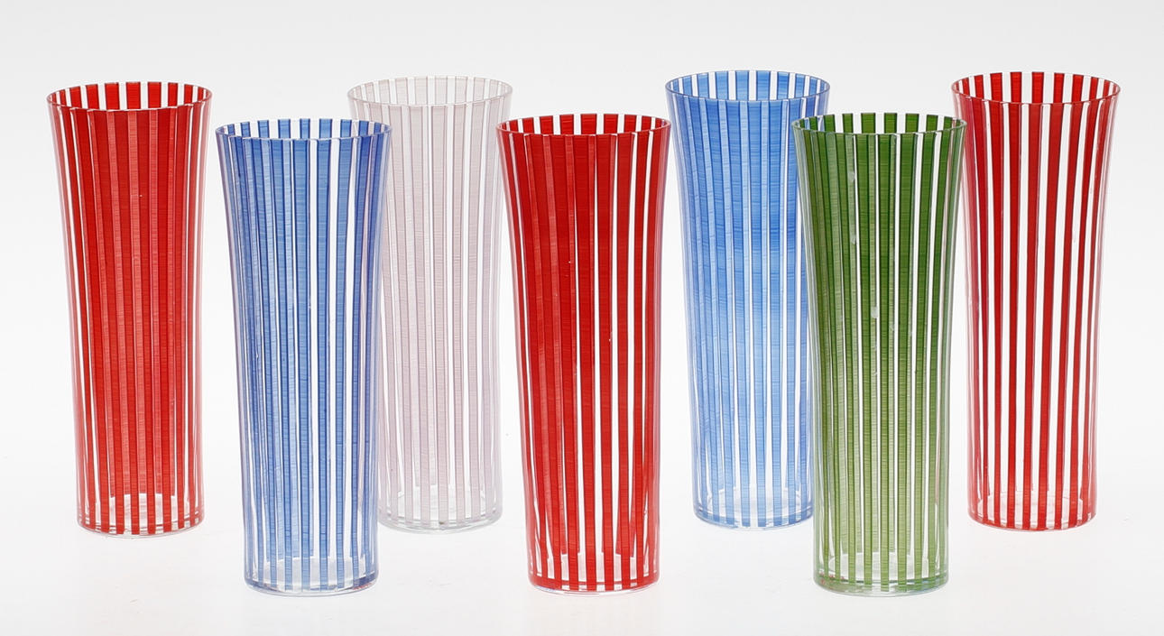 GLAS, 7 st, "Strikt", Bengt Orup, Johansfors.