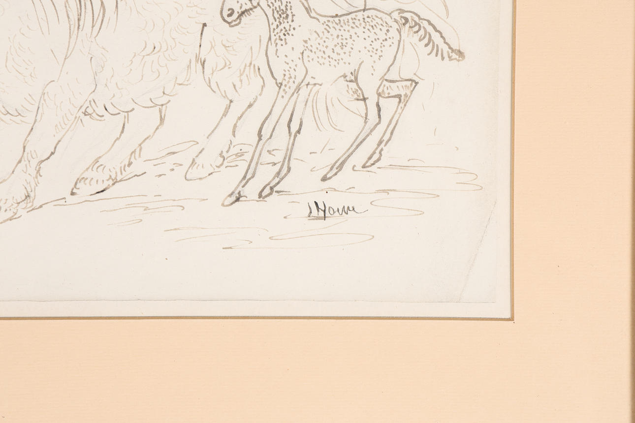A PAIR OF PEN AND INK DRAWINGS, SIGNED HOWE (2). Art - Drawings - Auctionet
