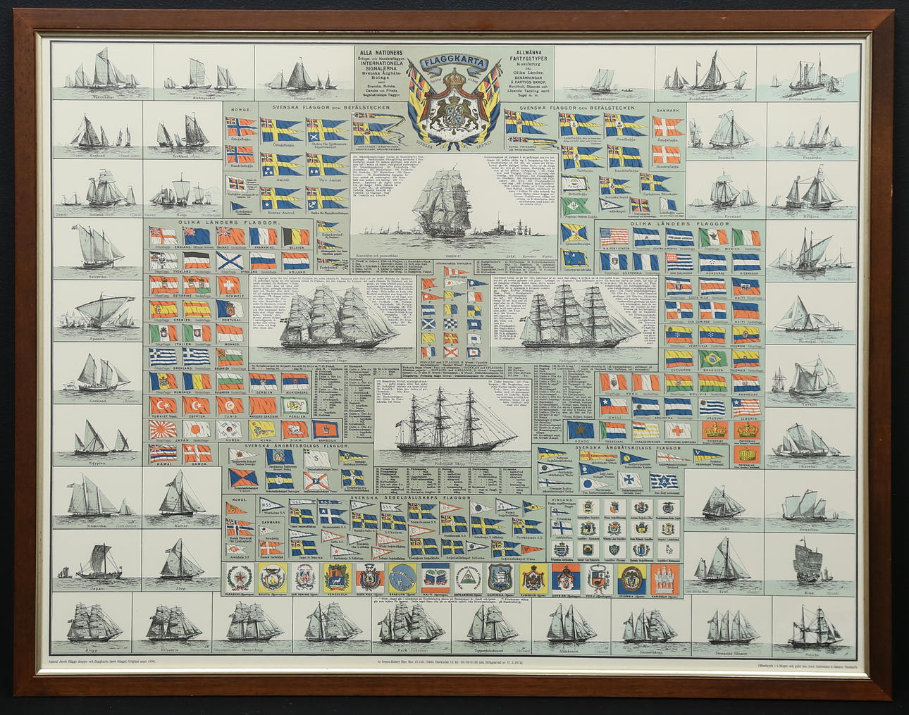 FLAG MAP, Offset print in 6 colours, Axel Andreasen, Denmark.