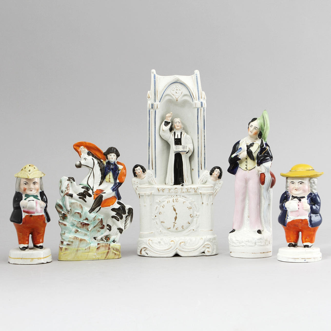 FIGURER, 5 st, flintgods, Staffordshire, England, 1800/1900-tal.