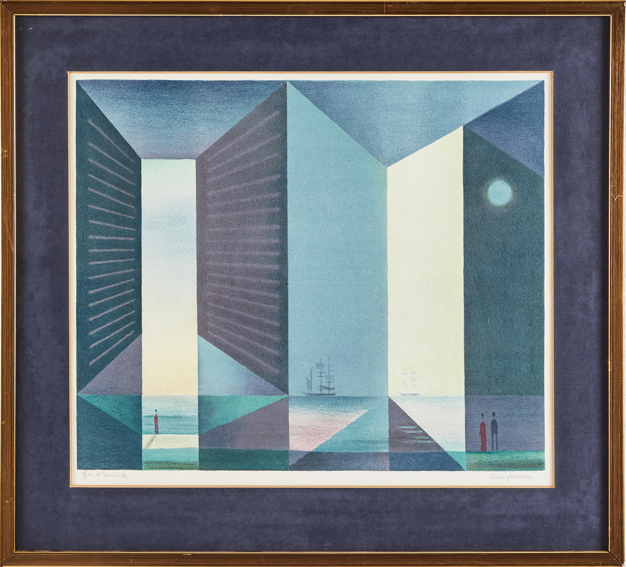 SVEN JONSON. Composition, lithograph, signed and labeled Epr d'artiste.