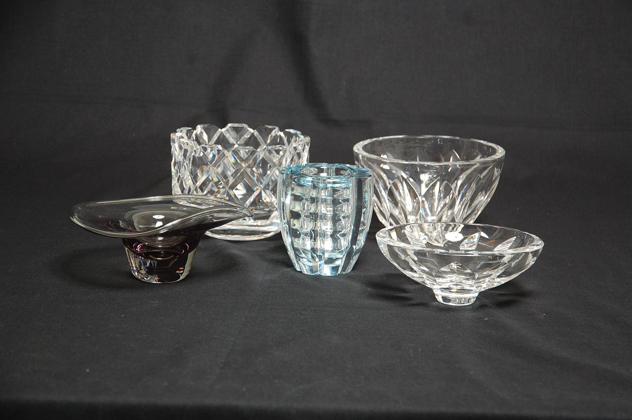 SKÅLAR, VAS 5 delar bland annat Sofiero Gunnar Cyren, Vicke Lindstrand.