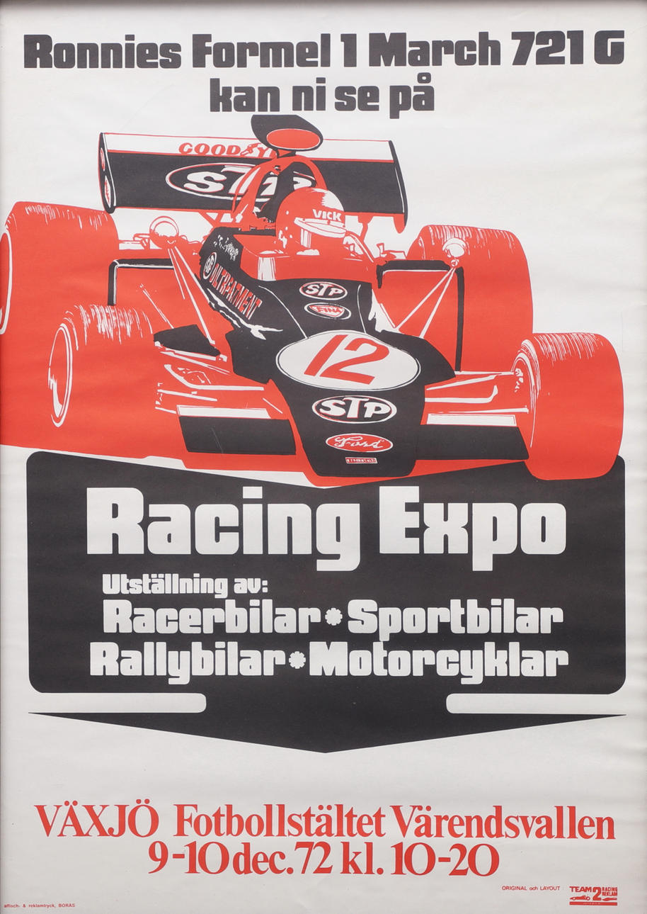 POSTER, Racing Expo, Ronnie Peterson, 1972.