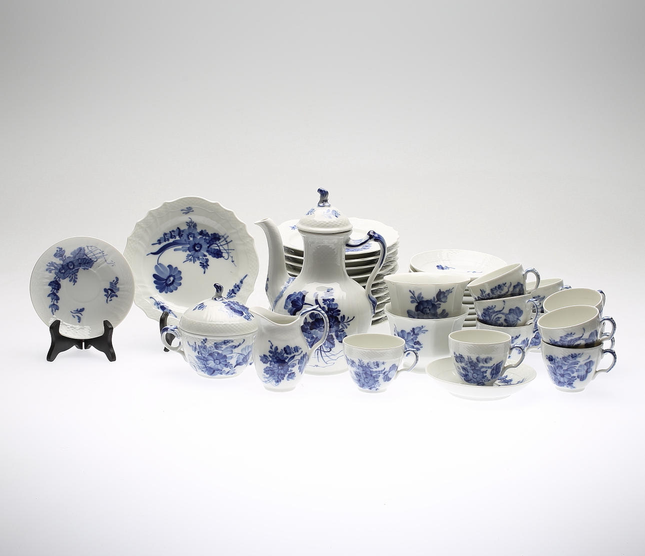 KAFFESERVIS, 28 delar, porslin, Blå Blomst, Royal Copenhagen.