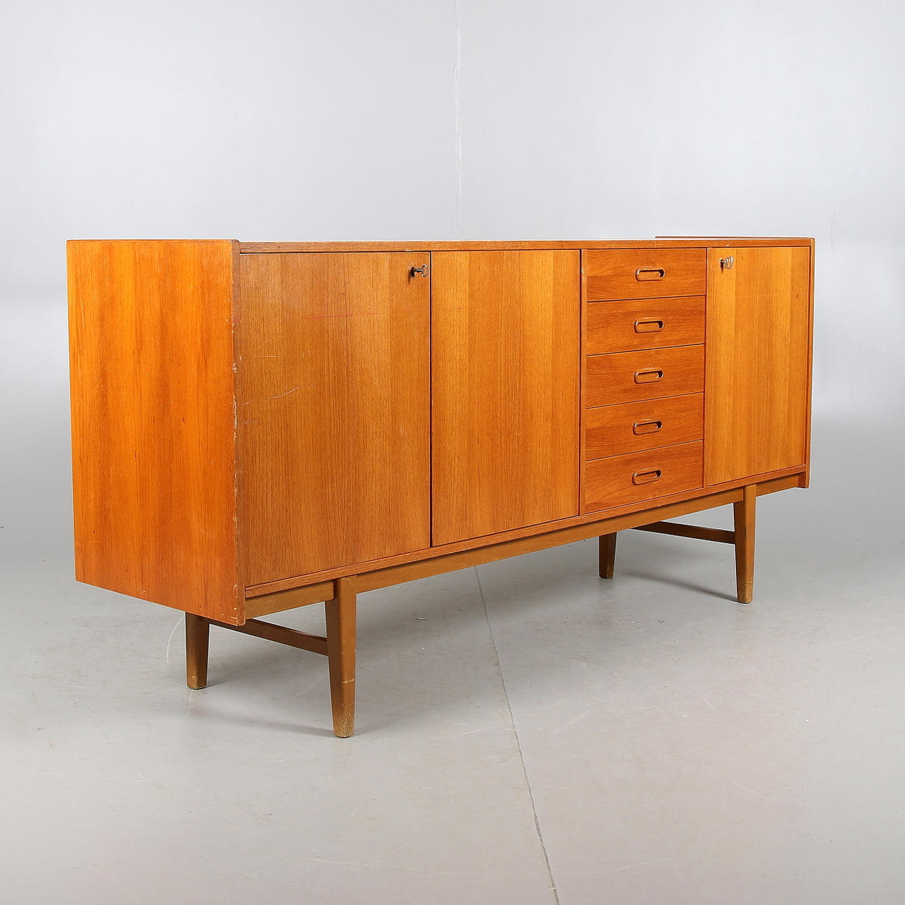 SIDEBOARD, teakfanér, 1950/60-tal.