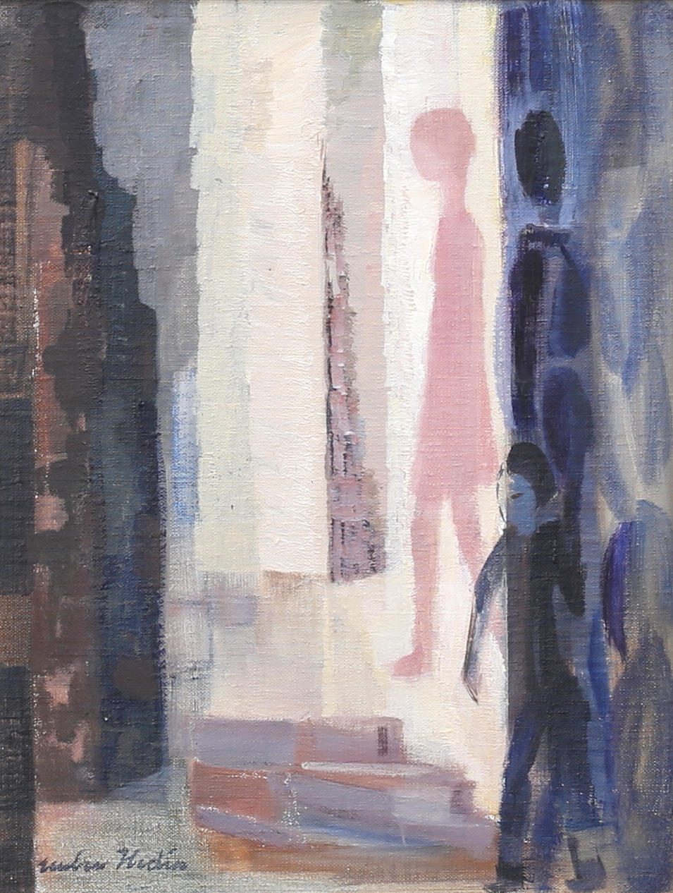 REUBEN HEDIN. “Stadsport Orienten”, Oil on panel, signed.