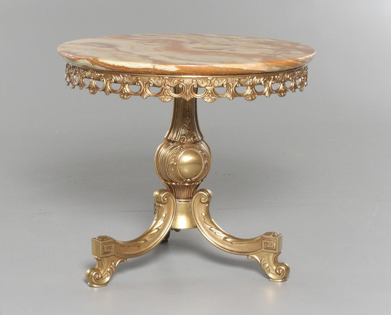 BORD, mässing med marmorskiva, 1900-tal.